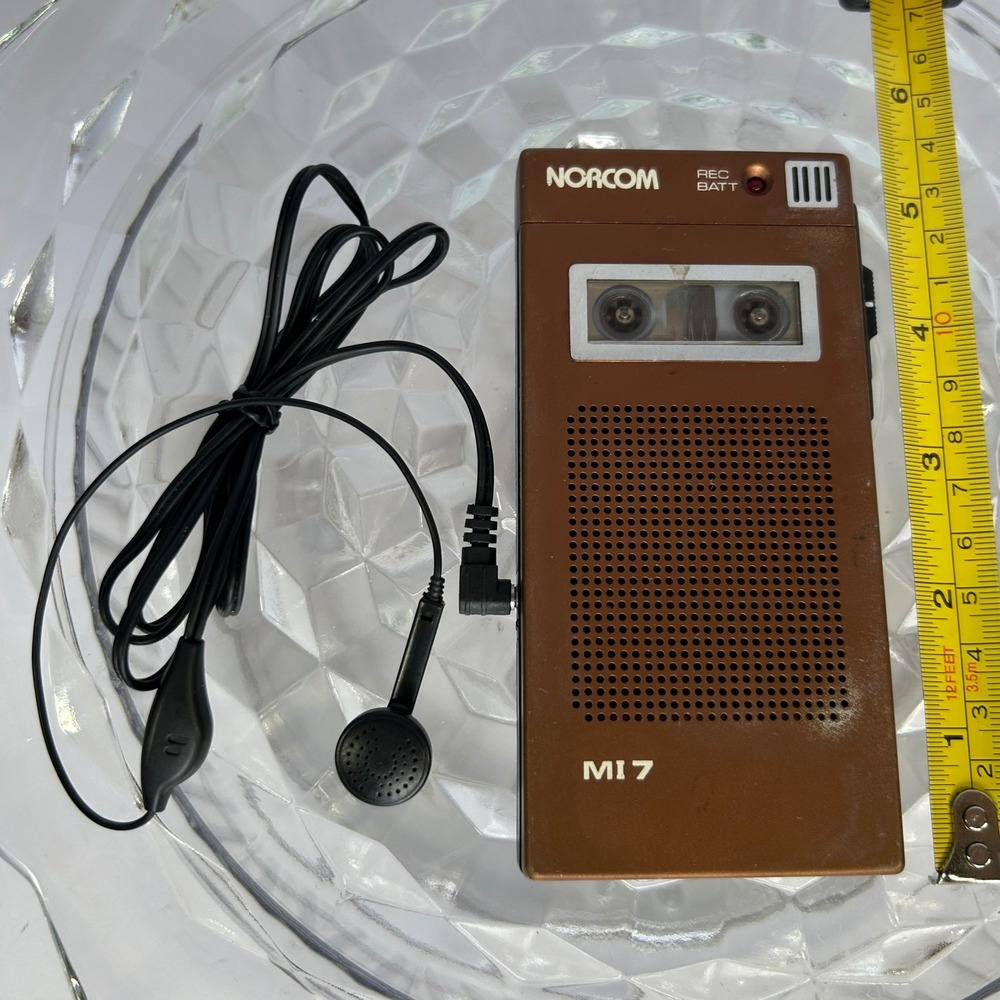 Vintage Norcom MI‎ 7 Brown Portable Cassette Recorder Player Dictaphone